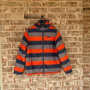 Patagonia Striped Reversible Zip Hooded Boy’s Coat